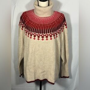 L.L.‎ Bean Fair Isle Turtleneck Sweater, Size Xl